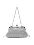 Rhinestone Decor Kiss Lock Chain Bag