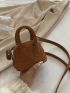 Mini Zipper Satchel Bag Double Handle Dome Bag