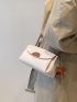 Mini Letter Detail Square Bag With Cartoon Bag Charm