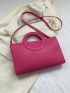 Crocodile Embossed Square Bag Neon Pink Medium