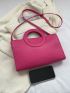 Crocodile Embossed Square Bag Neon Pink Medium