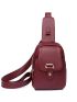 Mini Zipper Fanny Pack Burgundy Sling Bag