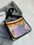 Colorblock Funky Crossbody Bag Holographic Square Bag, Clear Bag