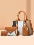 4pcs Bag Set Tote Bag Crossbody Bag Purse Wallet for Work