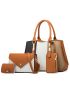 4pcs Bag Set Tote Bag Crossbody Bag Purse Wallet for Work