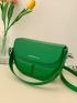 Letter Graphic Saddle Bag Flap Mini Satchel Bag