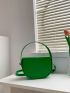 Letter Graphic Saddle Bag Flap Mini Satchel Bag