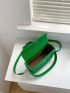 Letter Graphic Saddle Bag Flap Mini Satchel Bag