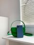 Letter Graphic Saddle Bag Flap Mini Satchel Bag