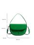 Letter Graphic Saddle Bag Flap Mini Satchel Bag