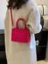 Stitch Detail Square Bag Neon Pink Satchel Bag
