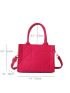 Stitch Detail Square Bag Neon Pink Satchel Bag