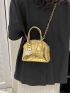 Crocodile Embossed Dome Bag Metallic Mini Funky