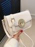 Mini Metal Lock Crossbody Flap Square Bag