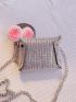 Mini Rhinestone Decor Evening Bag Flap Chain Square Bag