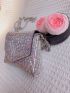 Mini Rhinestone Decor Evening Bag Flap Chain Square Bag