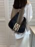 New Contrast Leisure College Cloth Bag Crescent Bag Shoulder Bag