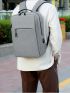 Men Minimalist Functional Backpack Zip Front Laptop Backpack
