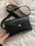 Mini Crocodile Embossed Waist Bag Flap Belt Bag