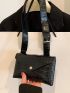 Mini Crocodile Embossed Waist Bag Flap Belt Bag