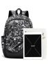 Medium Classic Backpack Graphic Pattern Preppy