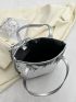 Metallic Evening Bag Sequin Decor Square Bag With Coin Purse, Clear Bag