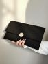 Crocodile Print Women Clutch Metal Decor Flap Envelope Bag