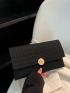 Crocodile Embossed Clutch Metal Lock Flap Square Bag
