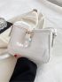 Crocodile Embossed Shoulder Bag Buckle Decor Hobo Bag