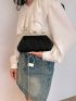 Geometric Embossed Kiss Lock Chain Square Bag