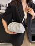 Glamorous Evening Bag Rhinestone Decor Ruched Bag