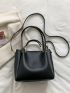 Minimalist Satchel Ruched Detail Square Bag