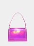 Mini Neon Purple Satchel Flap Square Bag