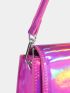 Mini Neon Purple Satchel Flap Square Bag