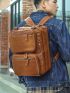 Genuine Leather Men Backpack School Camping Bag For Teenager Large Travel Backpack For 15.6 Inches Laptop