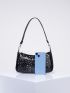 Studded Decor Baguette Bag