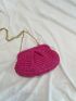 Neon Pink Straw Bag Chain