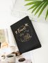 Metallic Letter Graphic Passport Case