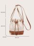 Mini Quilted Drawstring Design Chain Bucket Bag