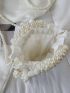 Mini Faux Pearl Decor Drawstring Design Satchel Bag