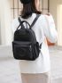 Letter Patch Decor Functional Backpack