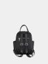 Letter Patch Decor Functional Backpack
