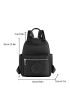 Letter Patch Decor Functional Backpack