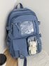 Minimalist Functional Backpack Bear Decor Laptop Backpack