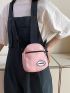 Mini Letter Decor Crossbody Bag Black Square Bag Unisex