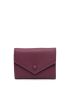 Genuine Leather Litchi Embossed Wallet Button Decor Flap Small Wallet