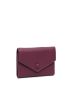 Genuine Leather Litchi Embossed Wallet Button Decor Flap Small Wallet