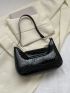 Minimalist Hobo Bag Crocodile Embossed Elegant