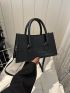 Crocodile Embossed Square Bag Medium Elegant