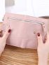Minimalist Small Wallet Bifold Snap Button Pink